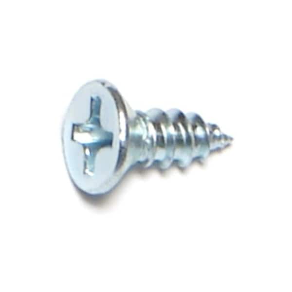 Midwest Fastener Sheet Metal Screw, #6 x 3/8 in, Zinc Plated Steel Flat Head Phillips Drive, 100 PK 03001 - main